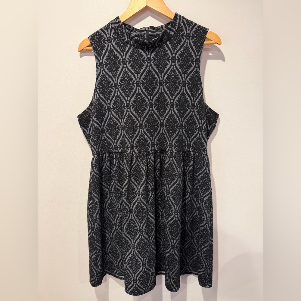 Maurices Damask Print Mock Neck Mini Dress | Size XXL | Dark Academia